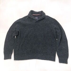 American Eagle Outfitters Pullover Shawlneck Sweater Mens XXL Gray Cotton/Wool